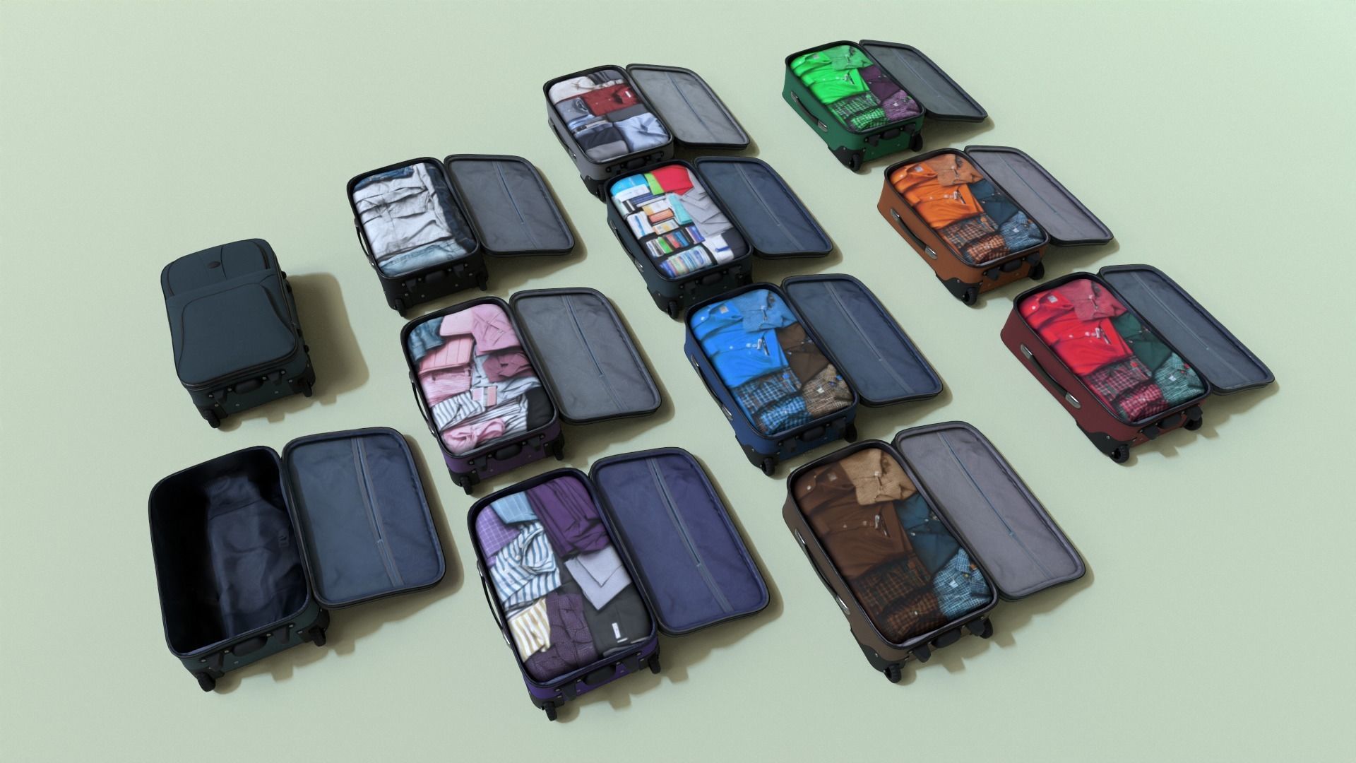 Suitcase Low-poly 3D model_26
