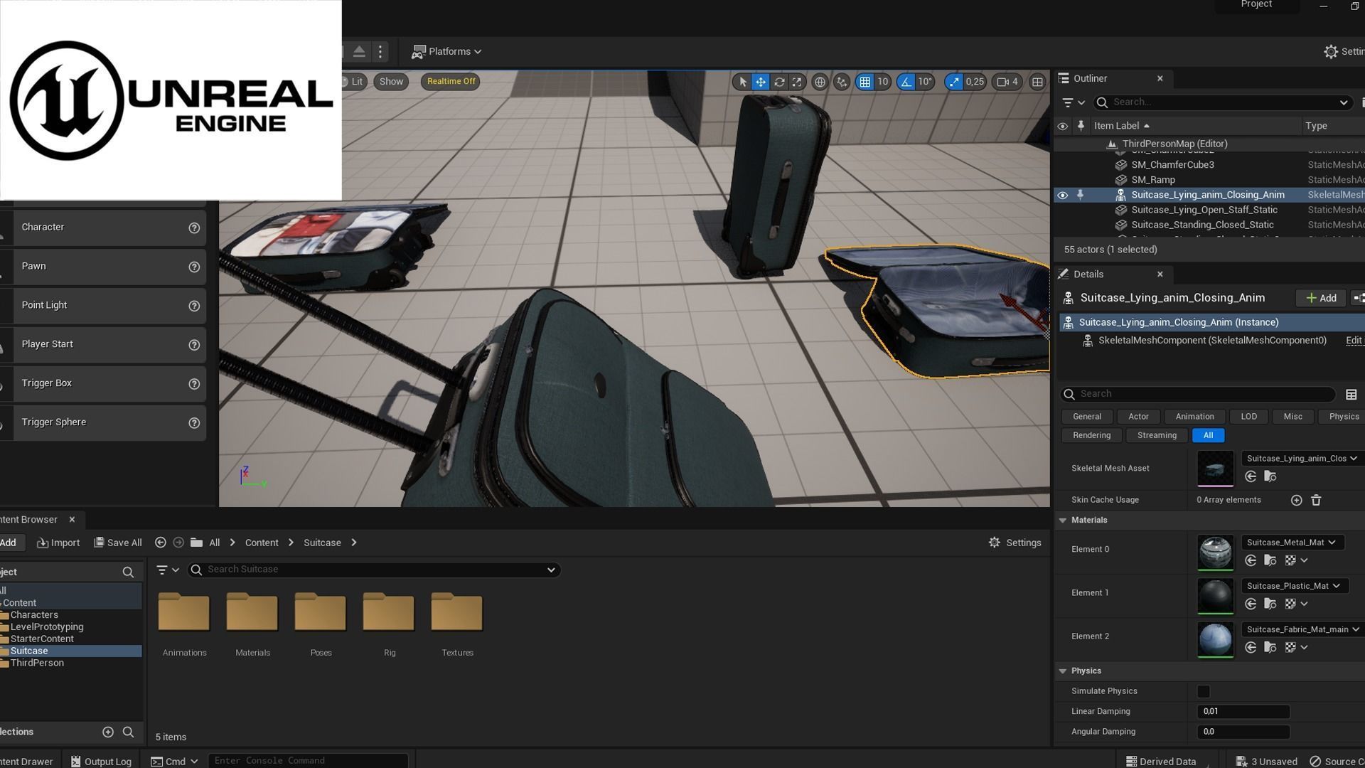 Suitcase Low-poly 3D model_14
