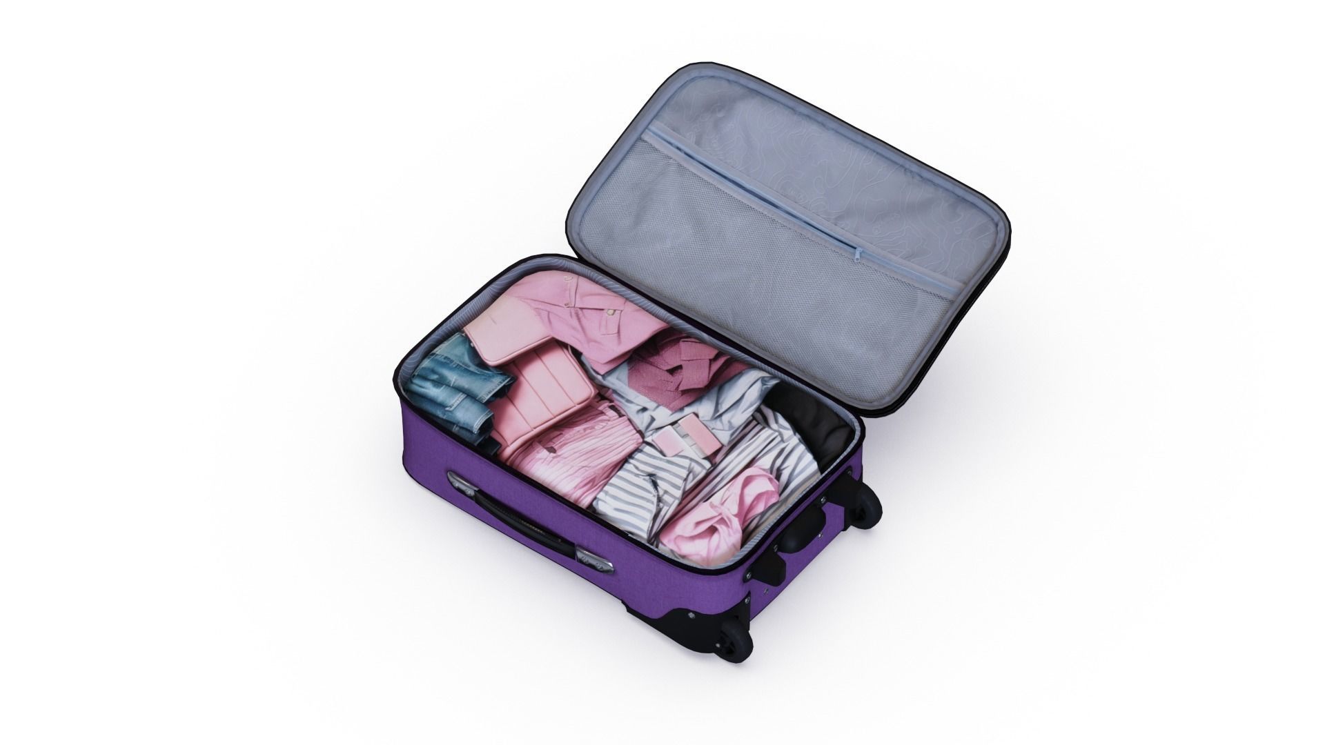 Suitcase Low-poly 3D model_17