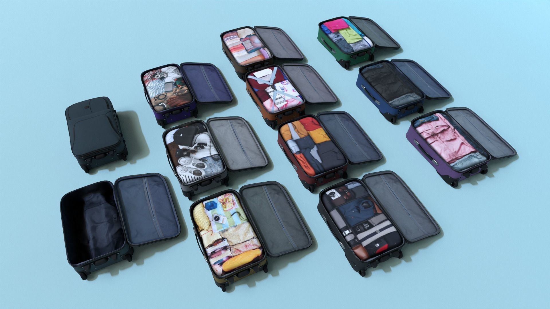 Suitcase Low-poly 3D model_27