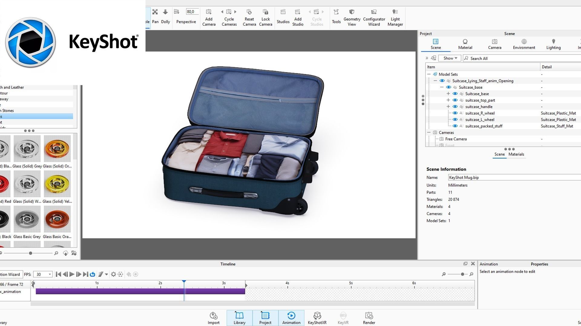 Suitcase Low-poly 3D model_11