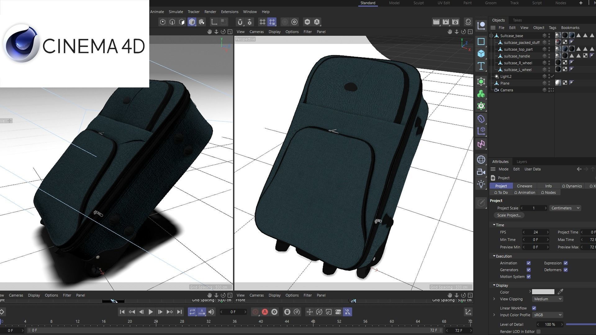 Suitcase Low-poly 3D model_16