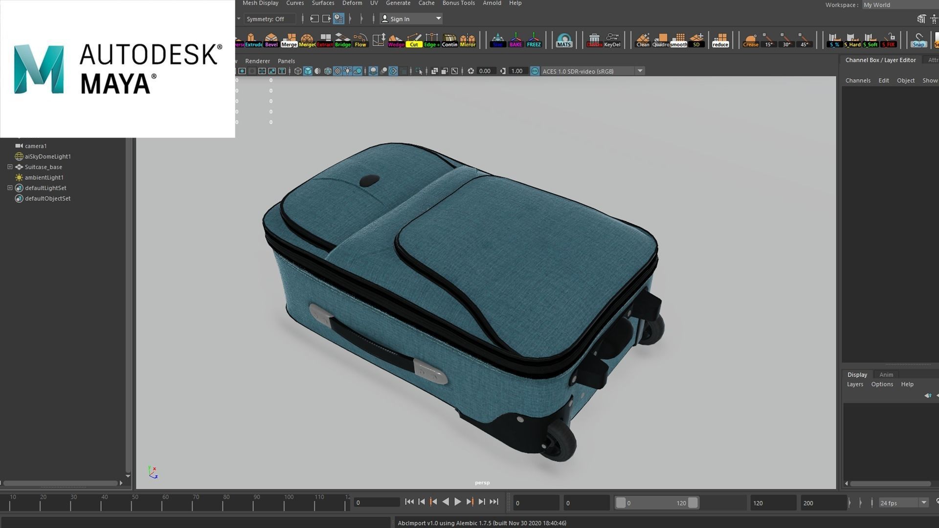 Suitcase Low-poly 3D model_8