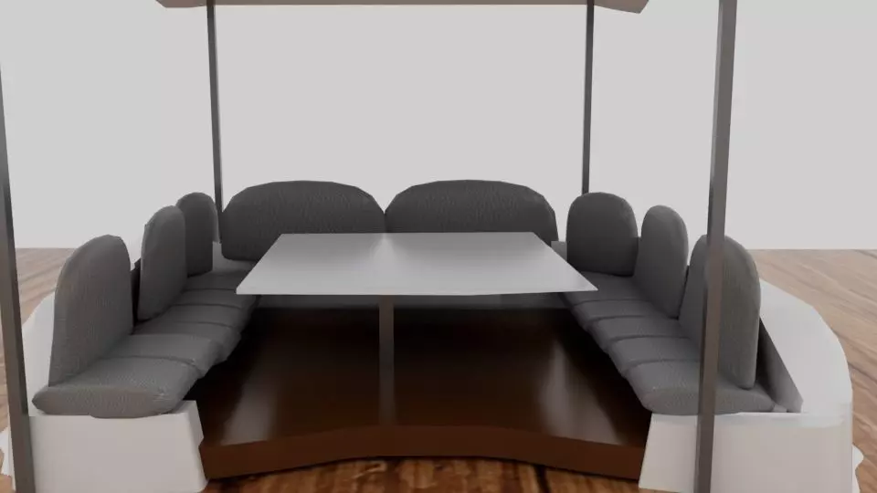 white sunbed Low-poly 3D model
