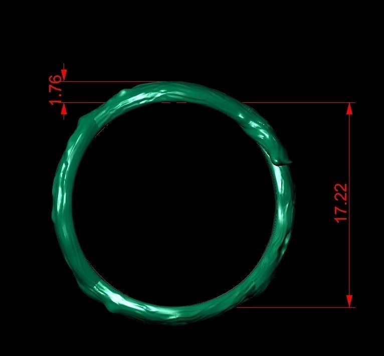Tree wood branch ring band 3D print model_6