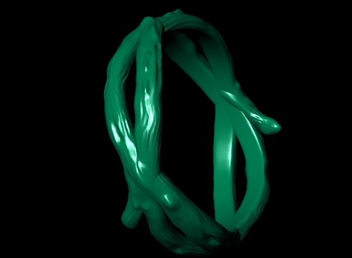 Tree wood branch ring band 3D print model_22