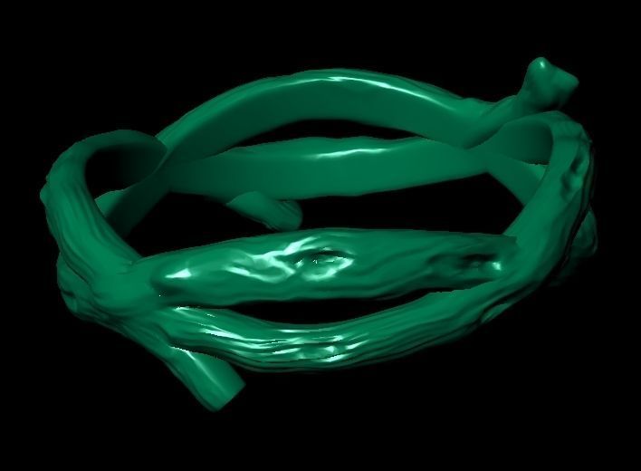 Tree wood branch ring band 3D print model_19