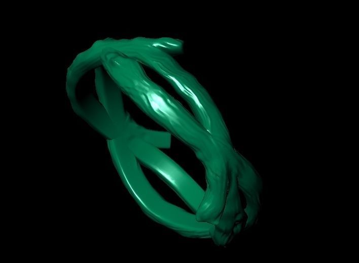 Tree wood branch ring band 3D print model_28