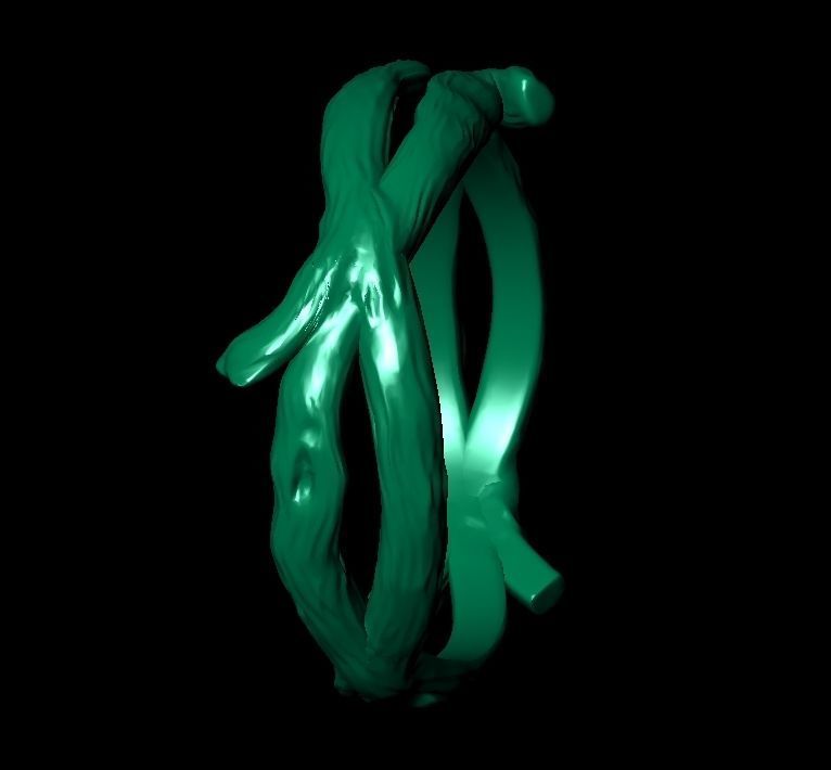 Tree wood branch ring band 3D print model_16