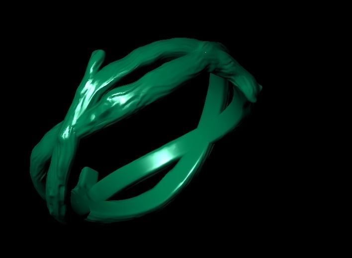 Tree wood branch ring band 3D print model_26