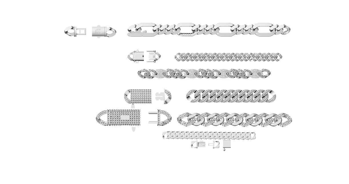 6 bracelet with clasp for man and weman 3D print model_0
