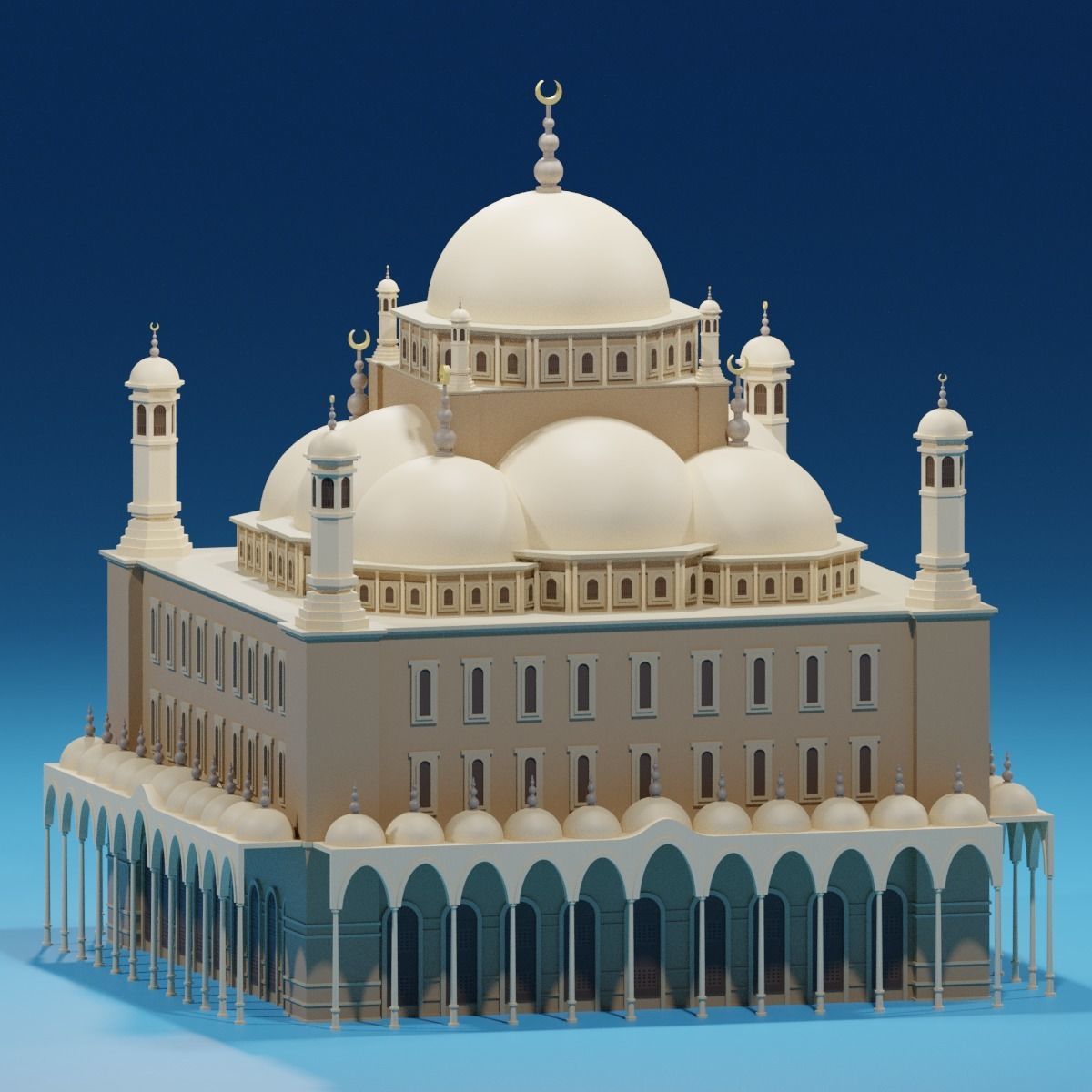 Cartoon Mosque Of Muhammad Ali 3D model_12