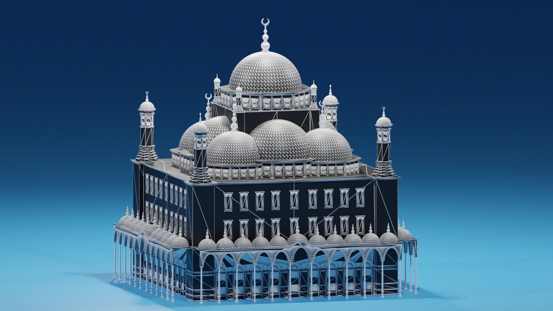 Cartoon Mosque Of Muhammad Ali 3D model_14