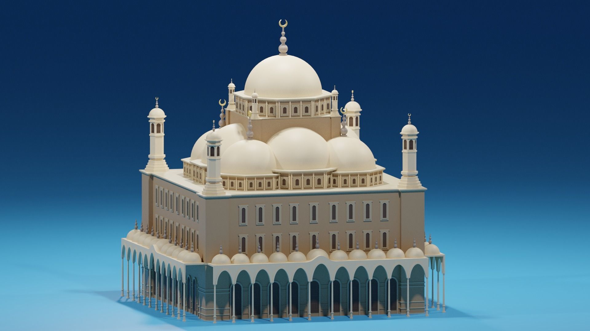 Cartoon Mosque Of Muhammad Ali 3D model_3