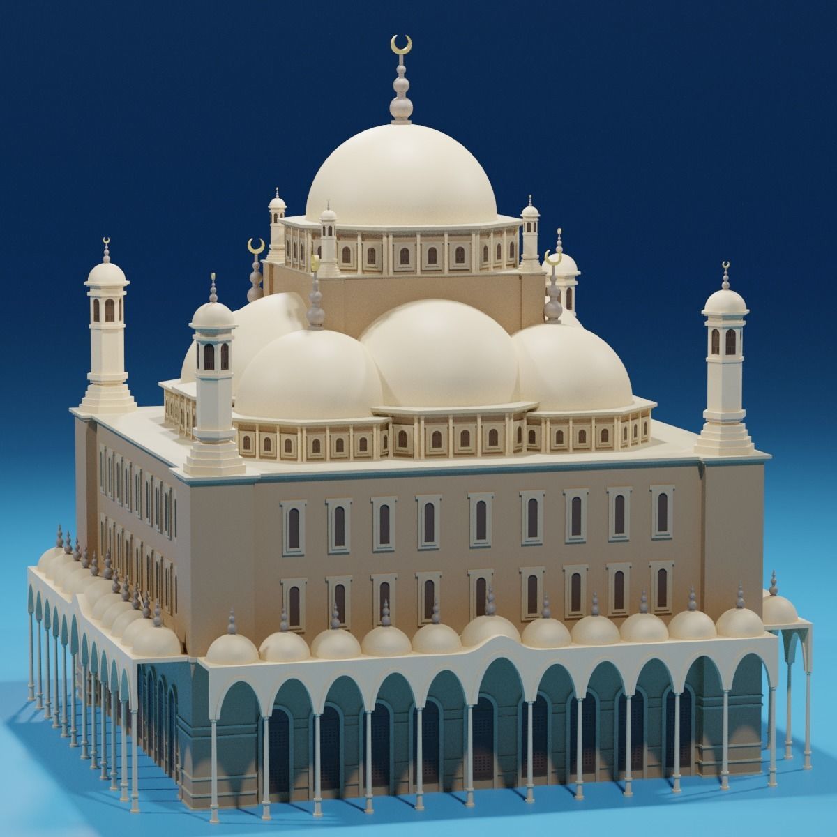 Cartoon Mosque Of Muhammad Ali 3D model_13