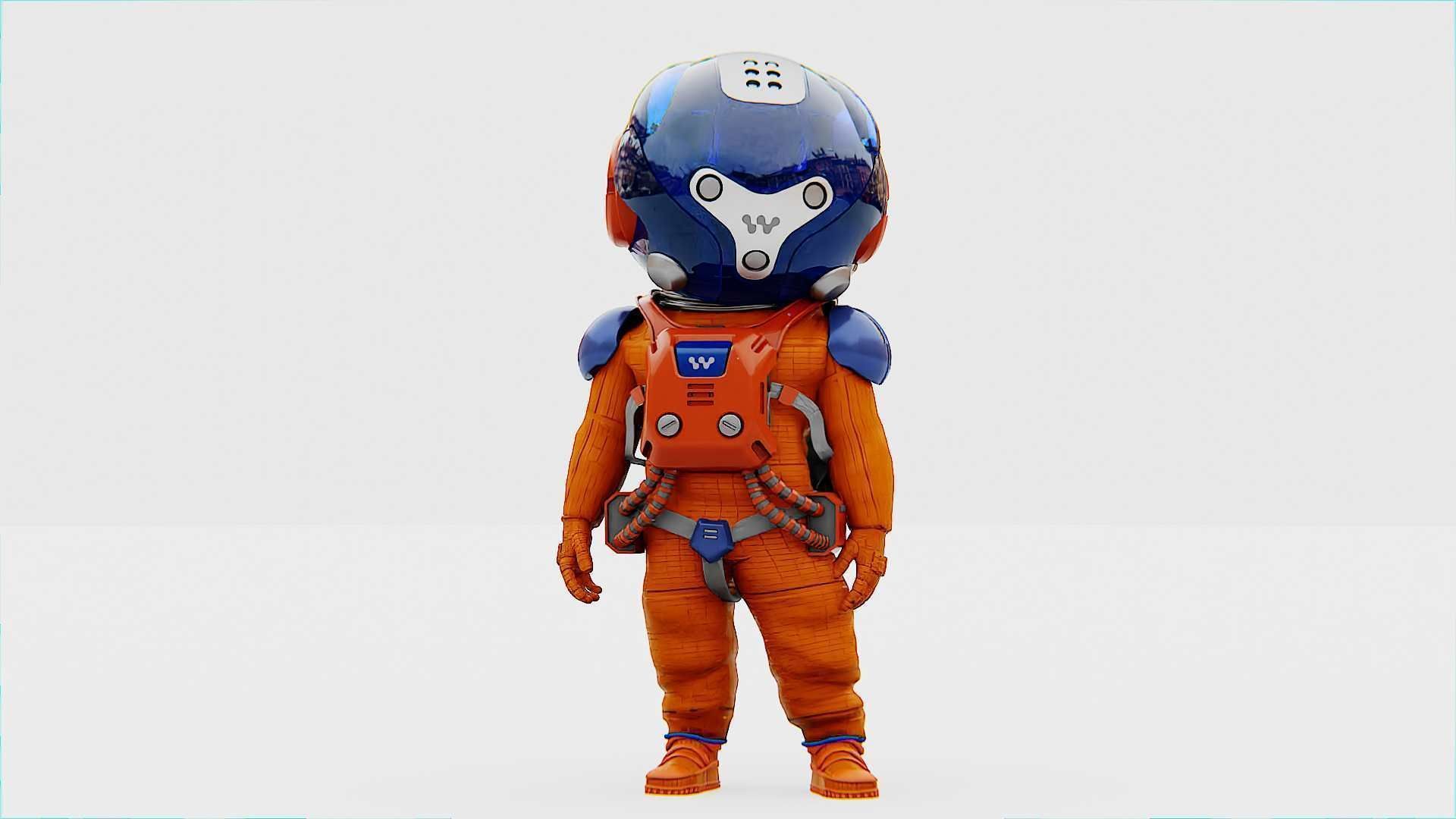 TOON ASTRONAUT -B RIGGED 3D model_12