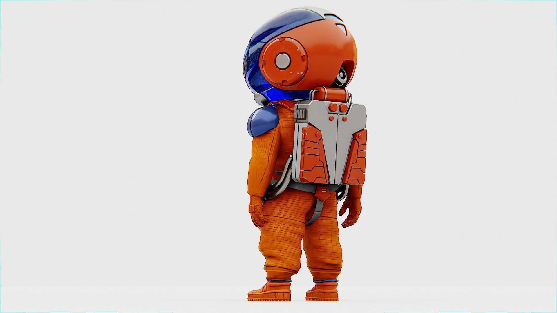 TOON ASTRONAUT -B RIGGED 3D model_5