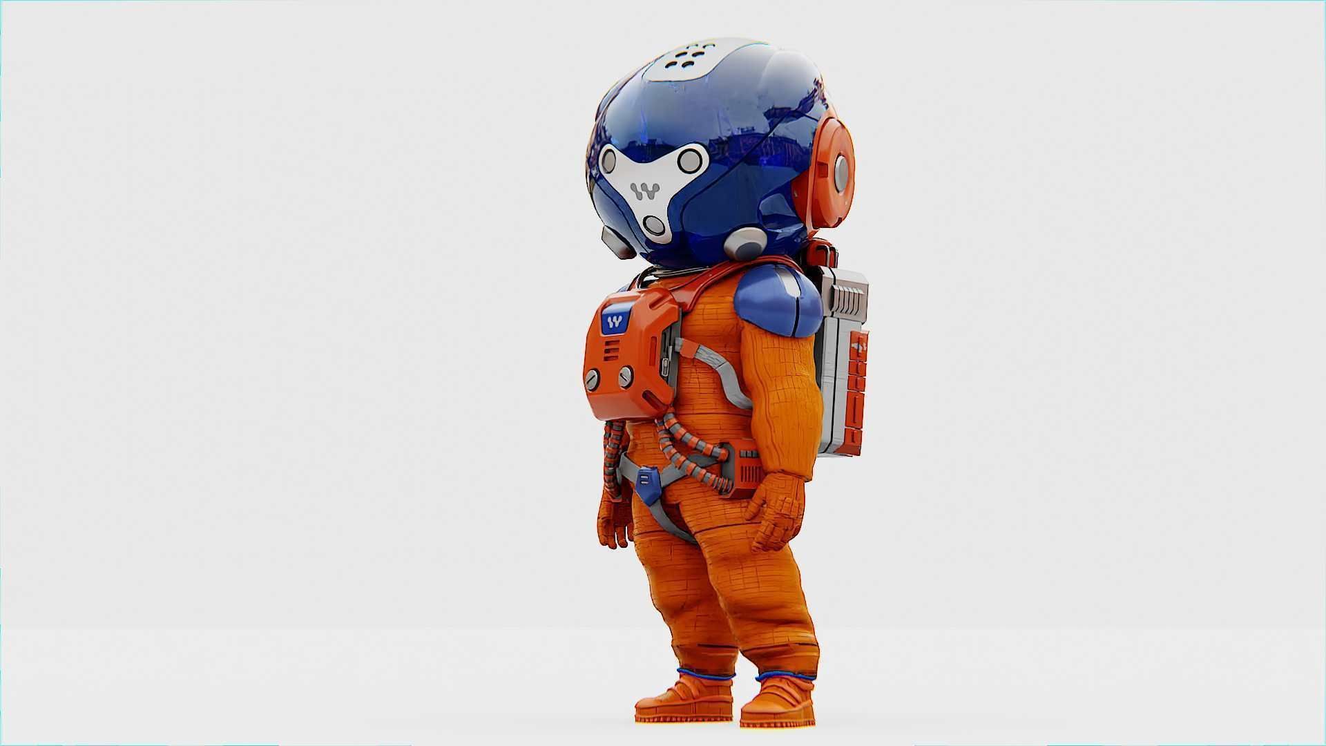 TOON ASTRONAUT -B RIGGED 3D model_3