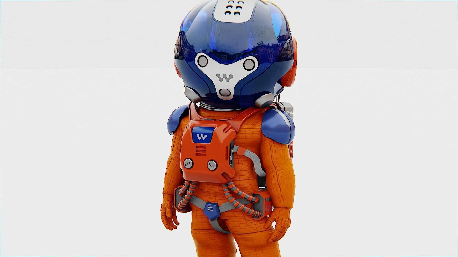 TOON ASTRONAUT -B RIGGED 3D model_13