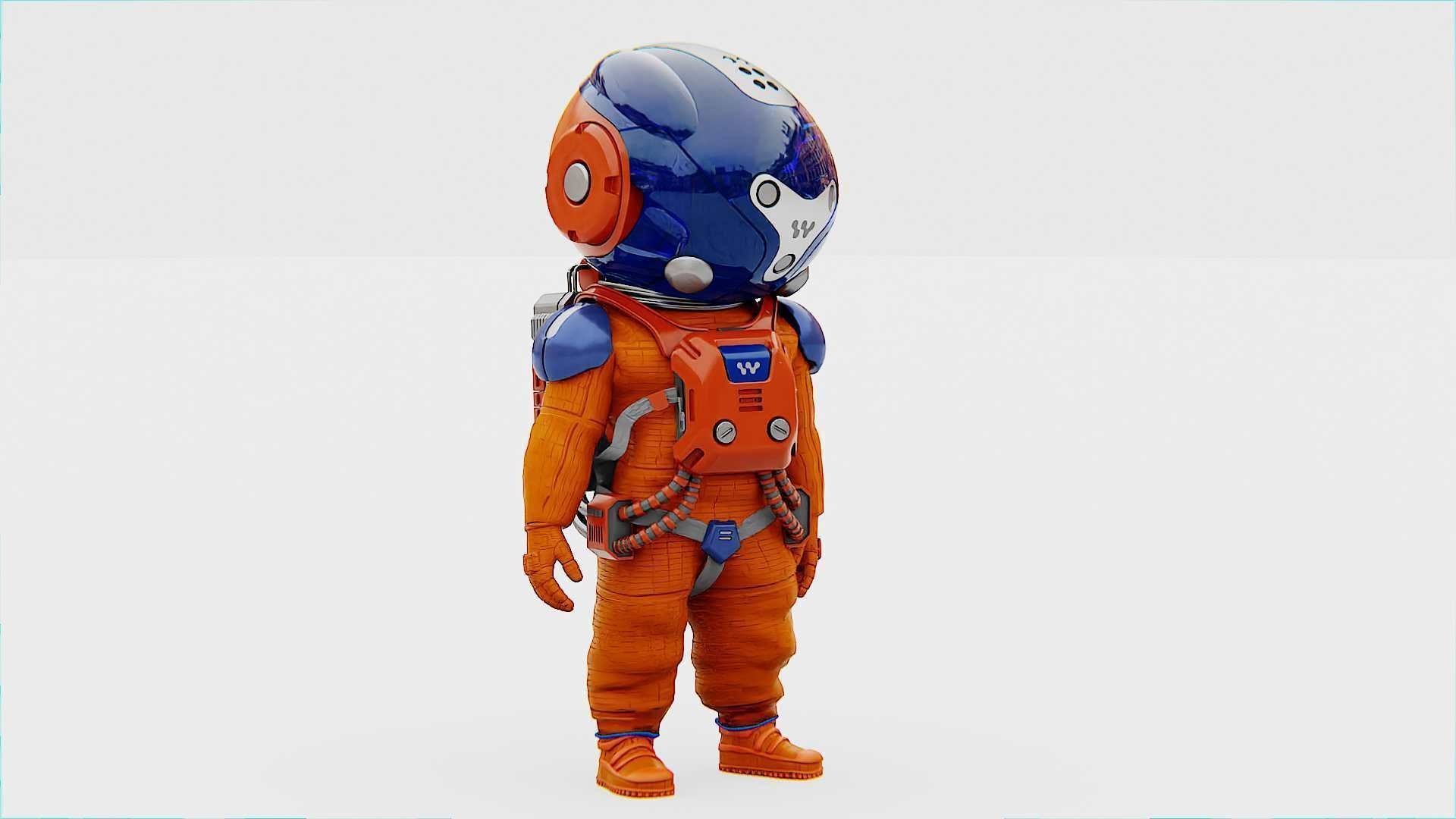 TOON ASTRONAUT -B RIGGED 3D model_10