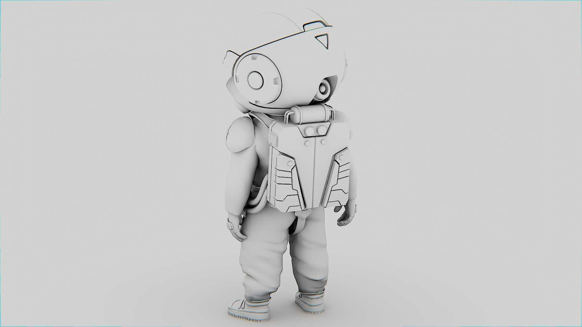 TOON ASTRONAUT -B RIGGED 3D model_32