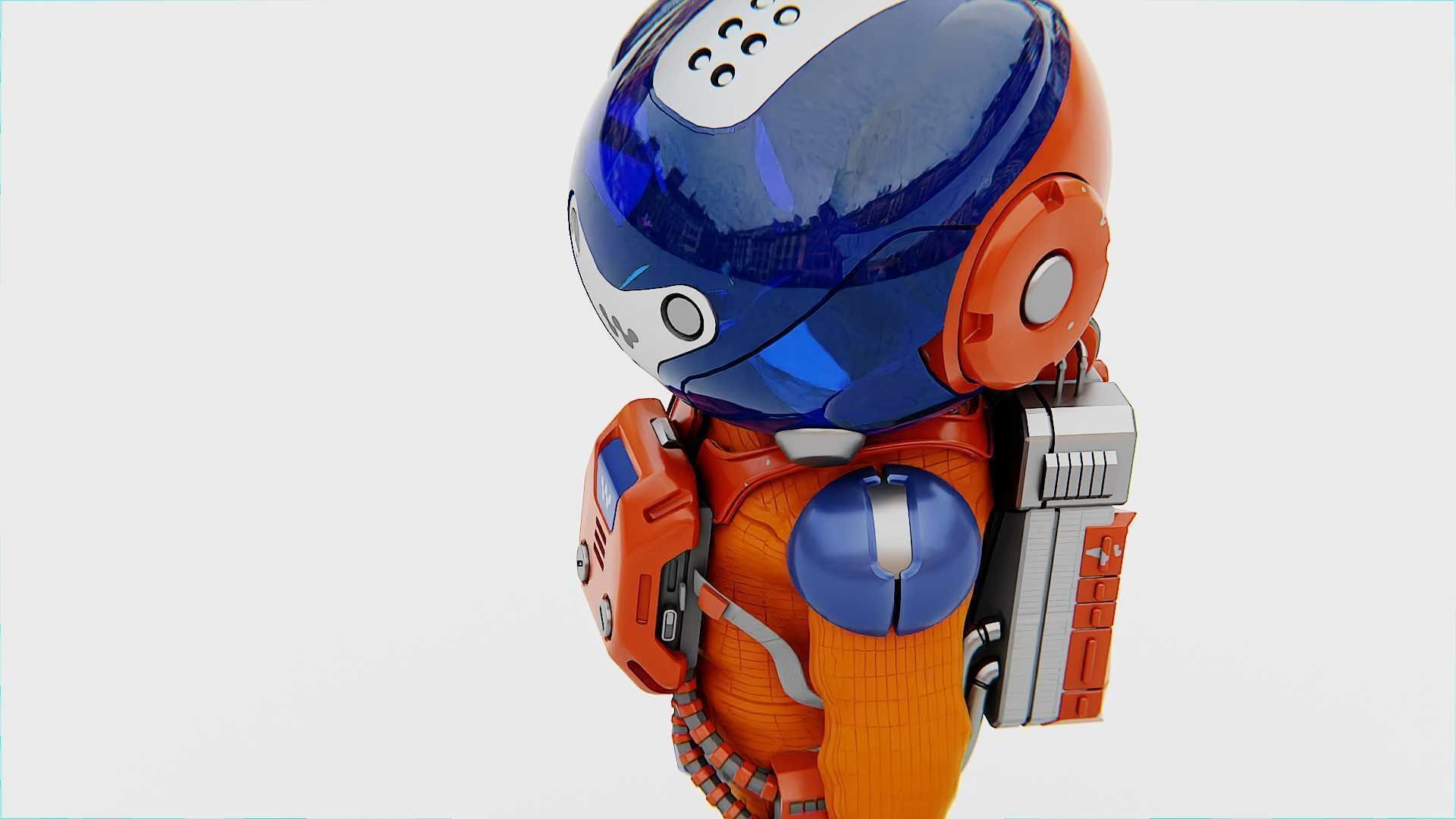 TOON ASTRONAUT -B RIGGED 3D model_15