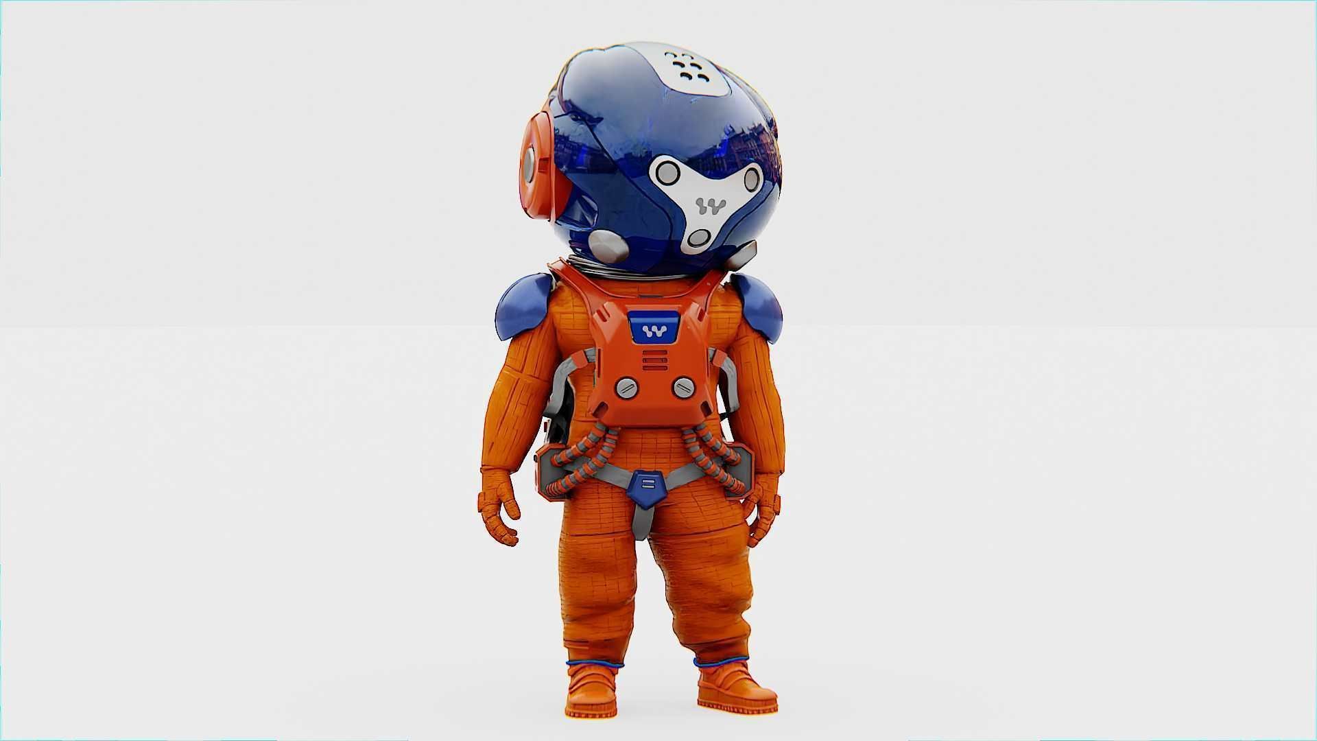 TOON ASTRONAUT -B RIGGED 3D model_11
