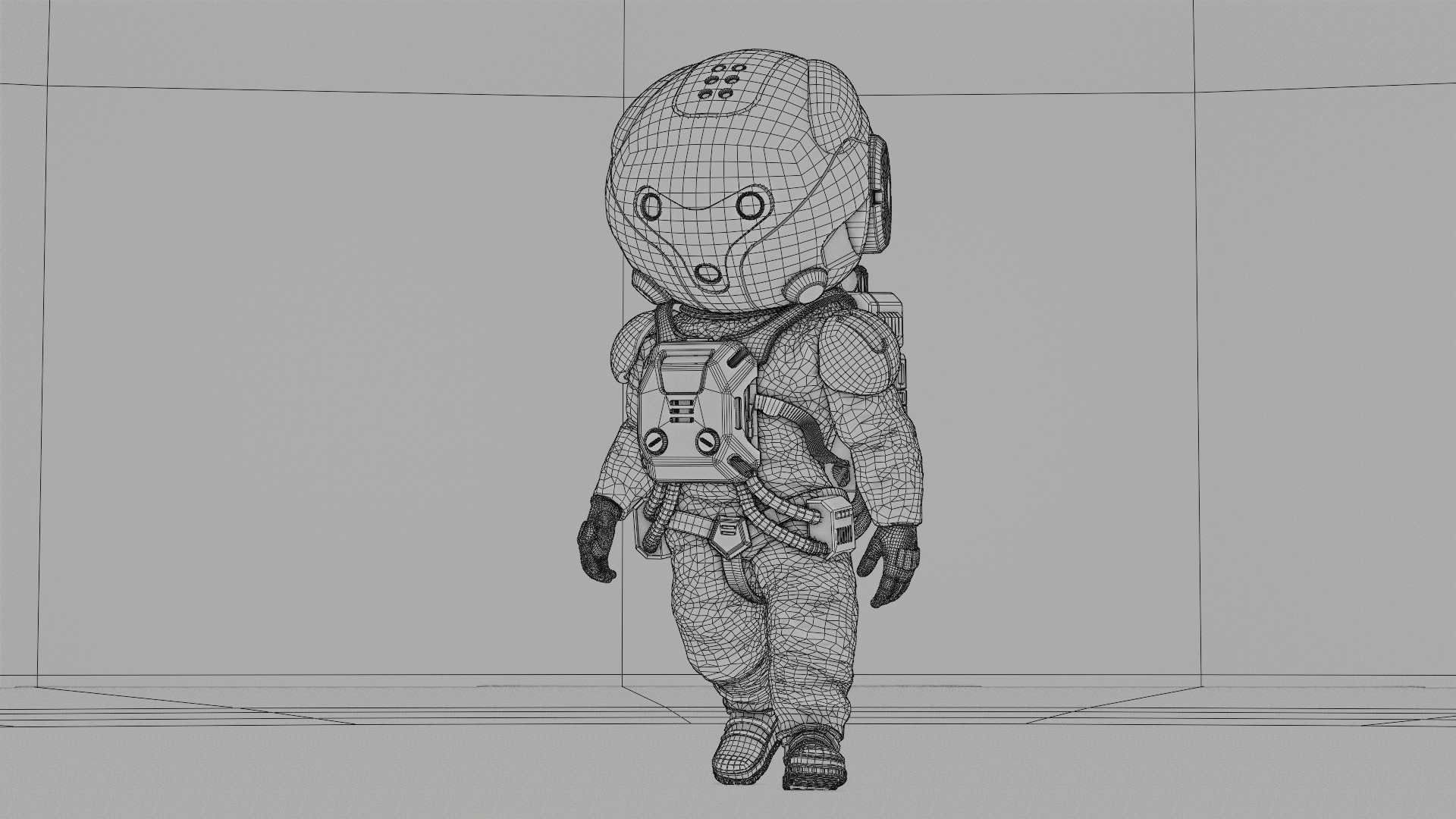 TOON ASTRONAUT -B RIGGED 3D model_38