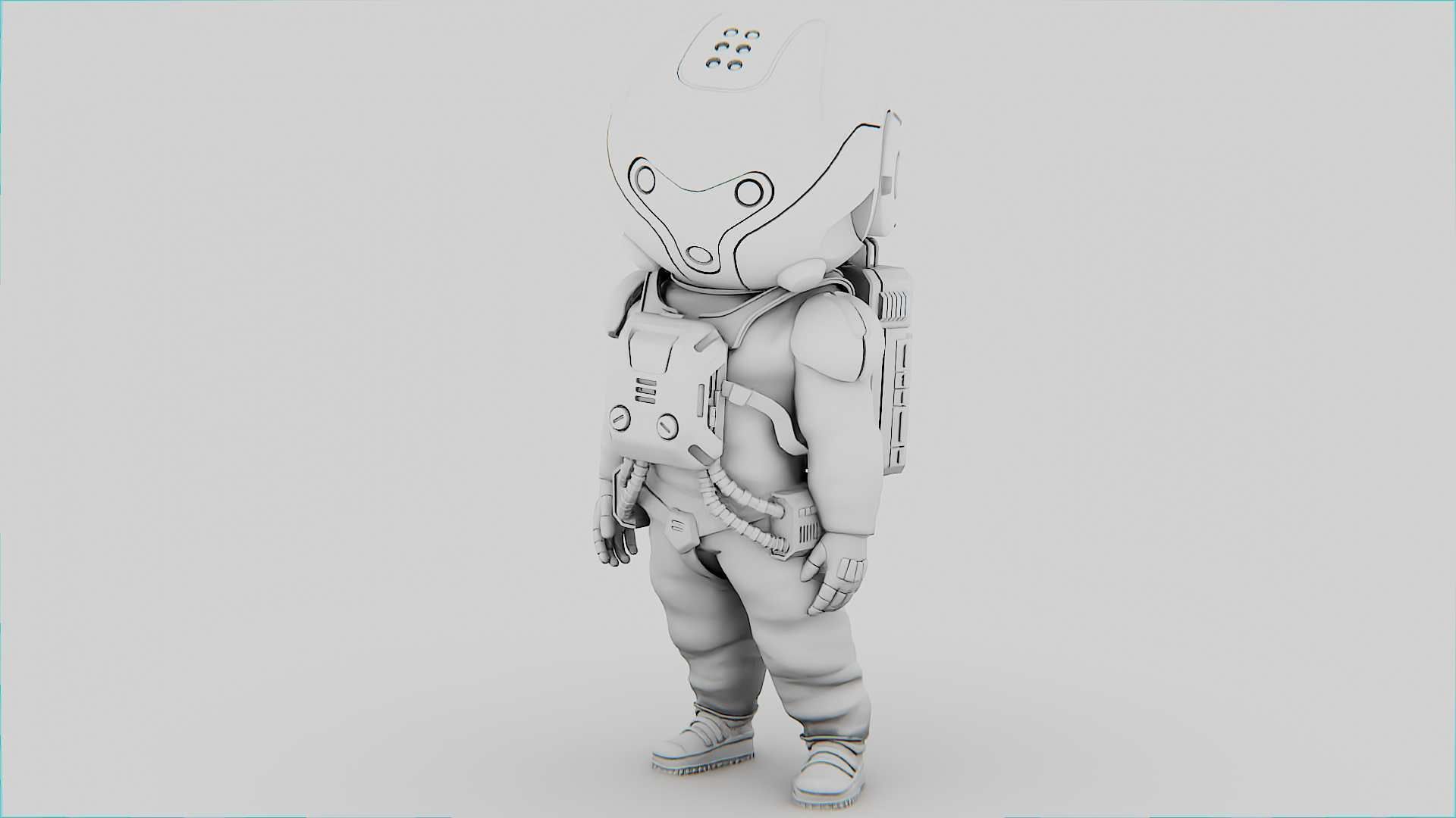 TOON ASTRONAUT -B RIGGED 3D model_31