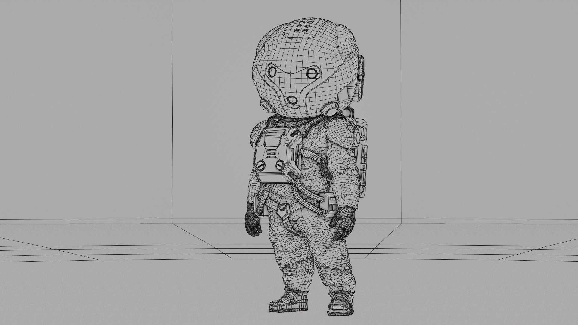 TOON ASTRONAUT -B RIGGED 3D model_41