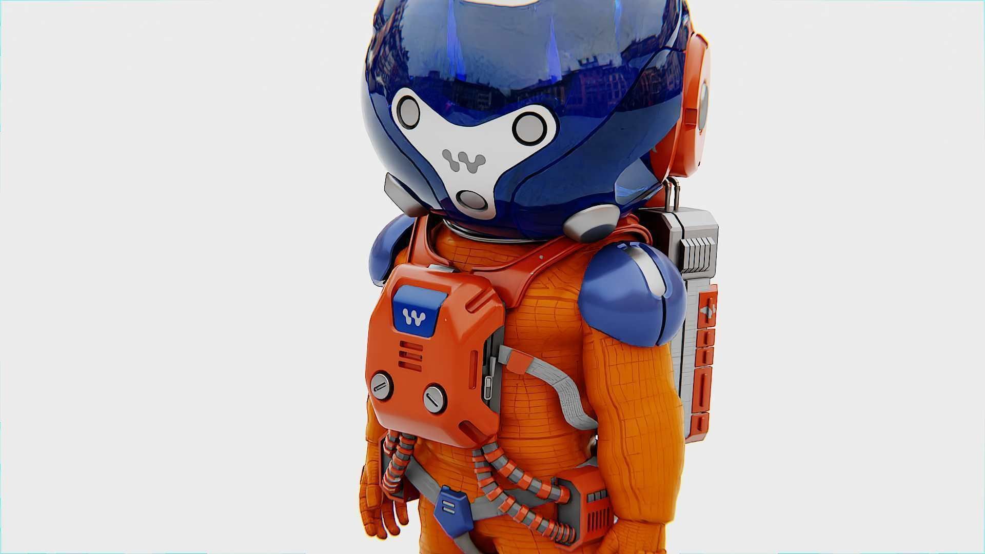 TOON ASTRONAUT -B RIGGED 3D model_14