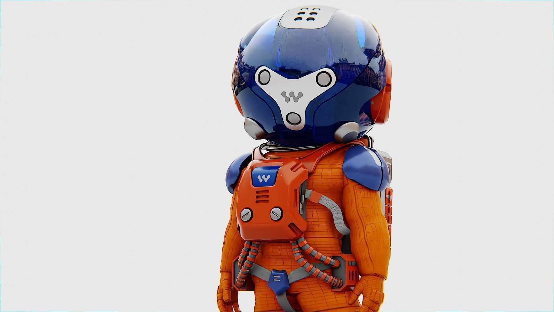 TOON ASTRONAUT -B RIGGED 3D model_1