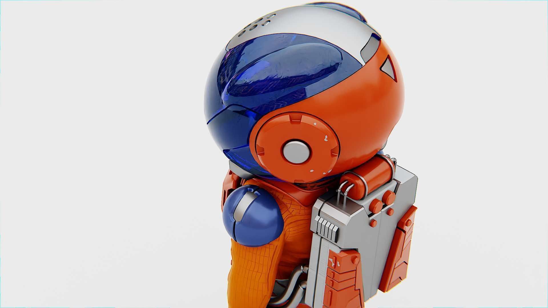 TOON ASTRONAUT -B RIGGED 3D model_16