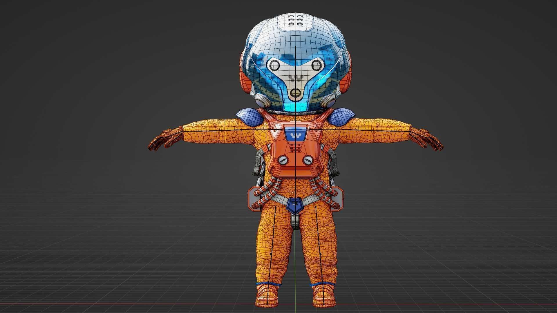 TOON ASTRONAUT -B RIGGED 3D model_36