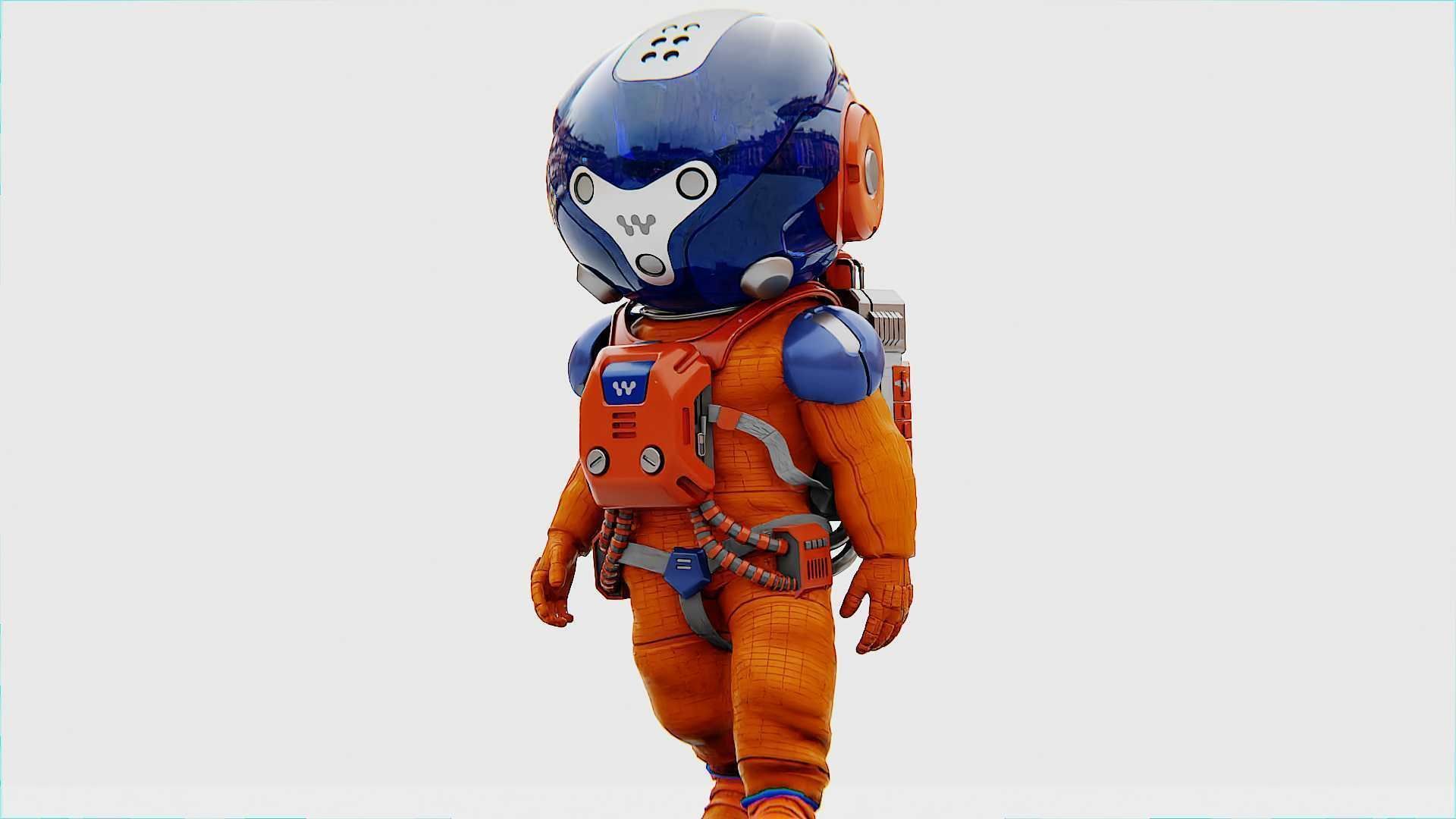 TOON ASTRONAUT -B RIGGED 3D model_23