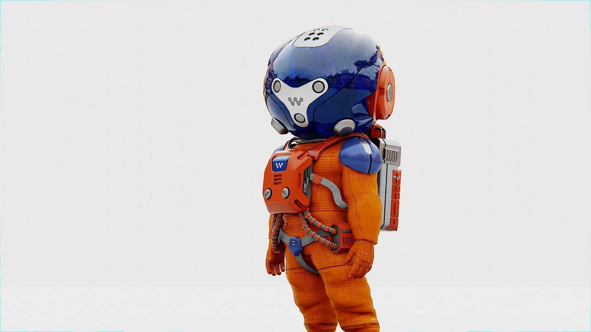 TOON ASTRONAUT -B RIGGED 3D model_2