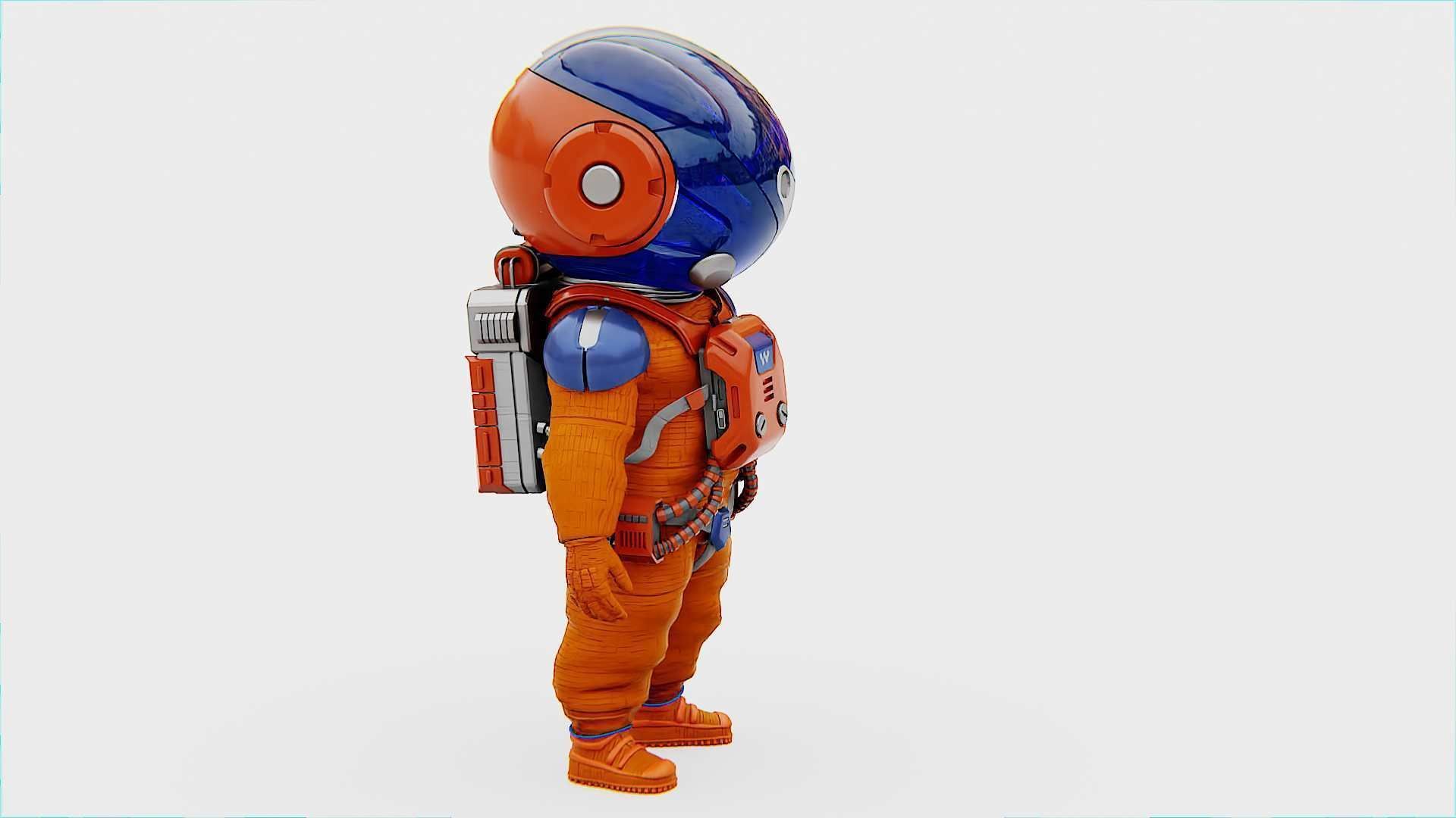 TOON ASTRONAUT -B RIGGED 3D model_9