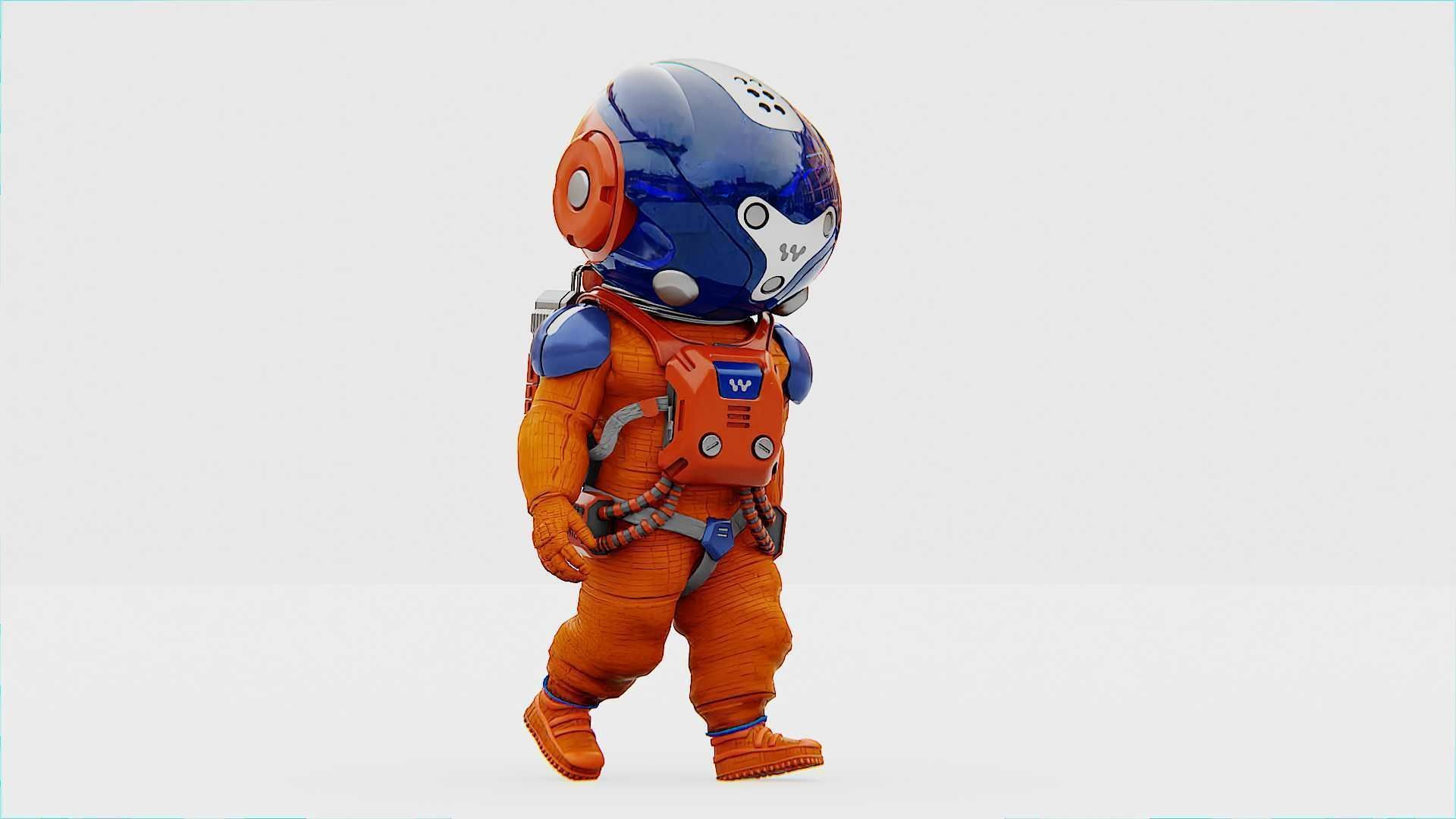TOON ASTRONAUT -B RIGGED 3D model_28