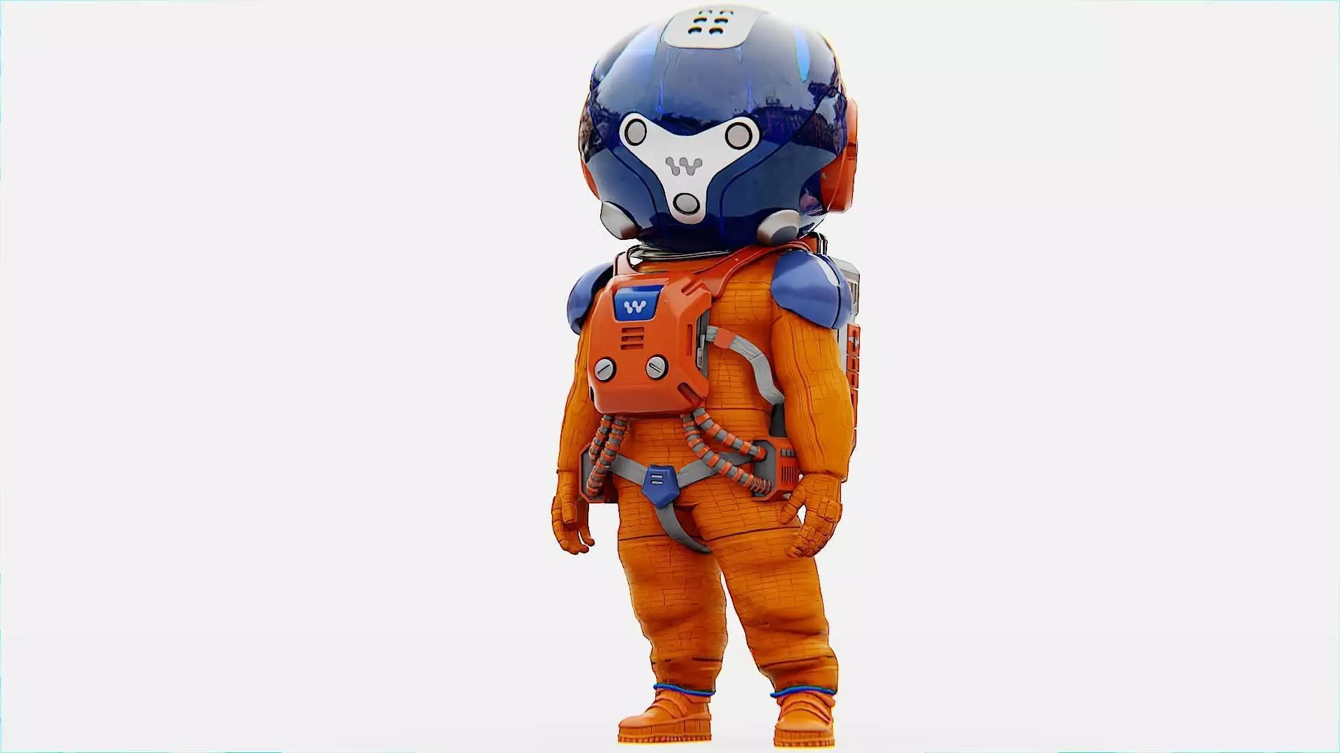 TOON ASTRONAUT -B RIGGED 3D model_0