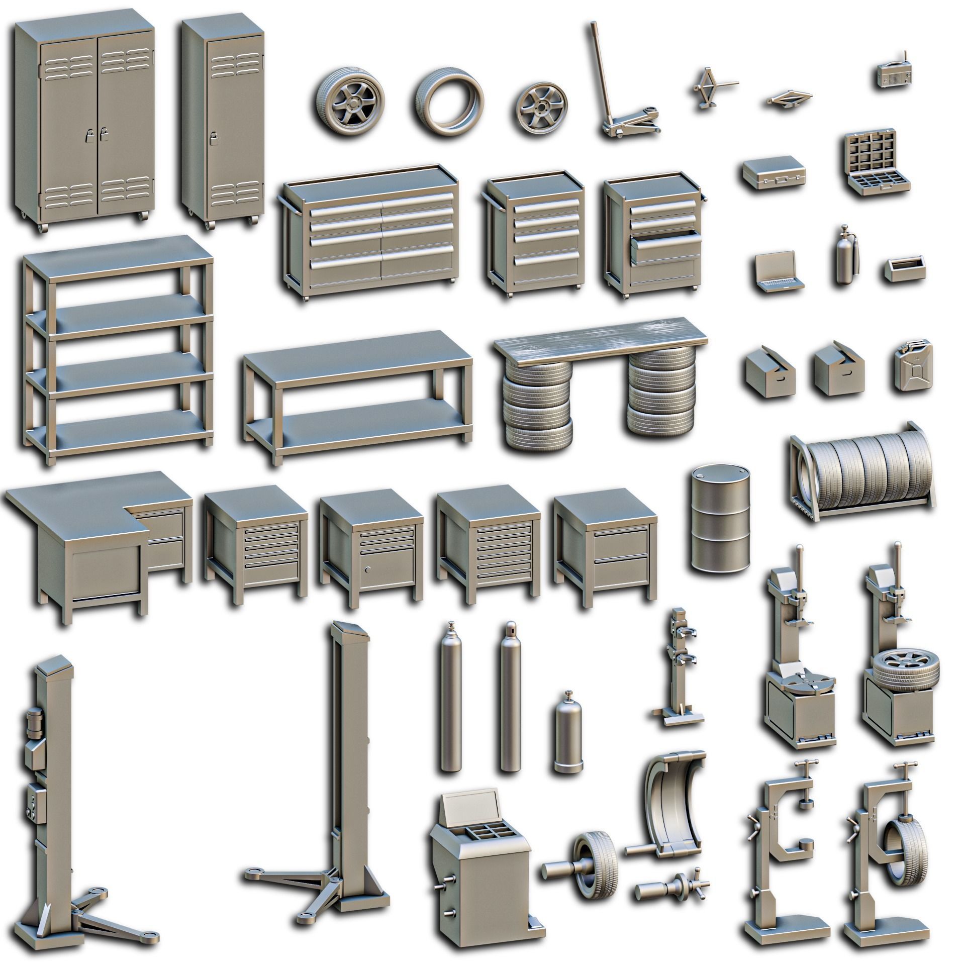 Car Mechanic Diorama Pack 3D print model_1