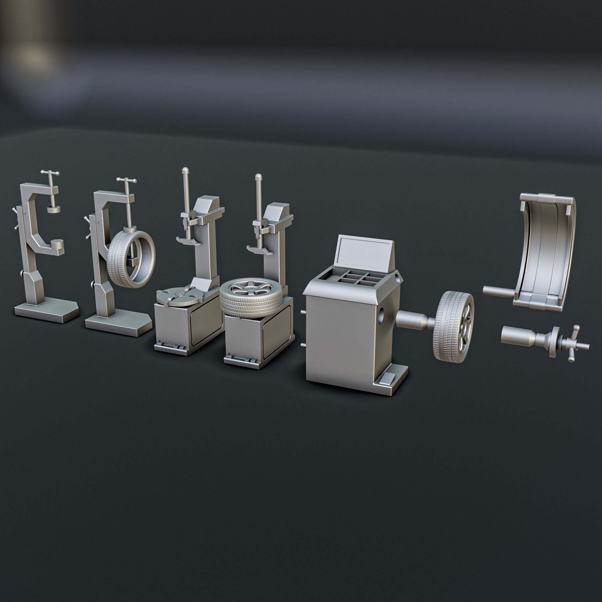 Car Mechanic Diorama Pack 3D print model_2