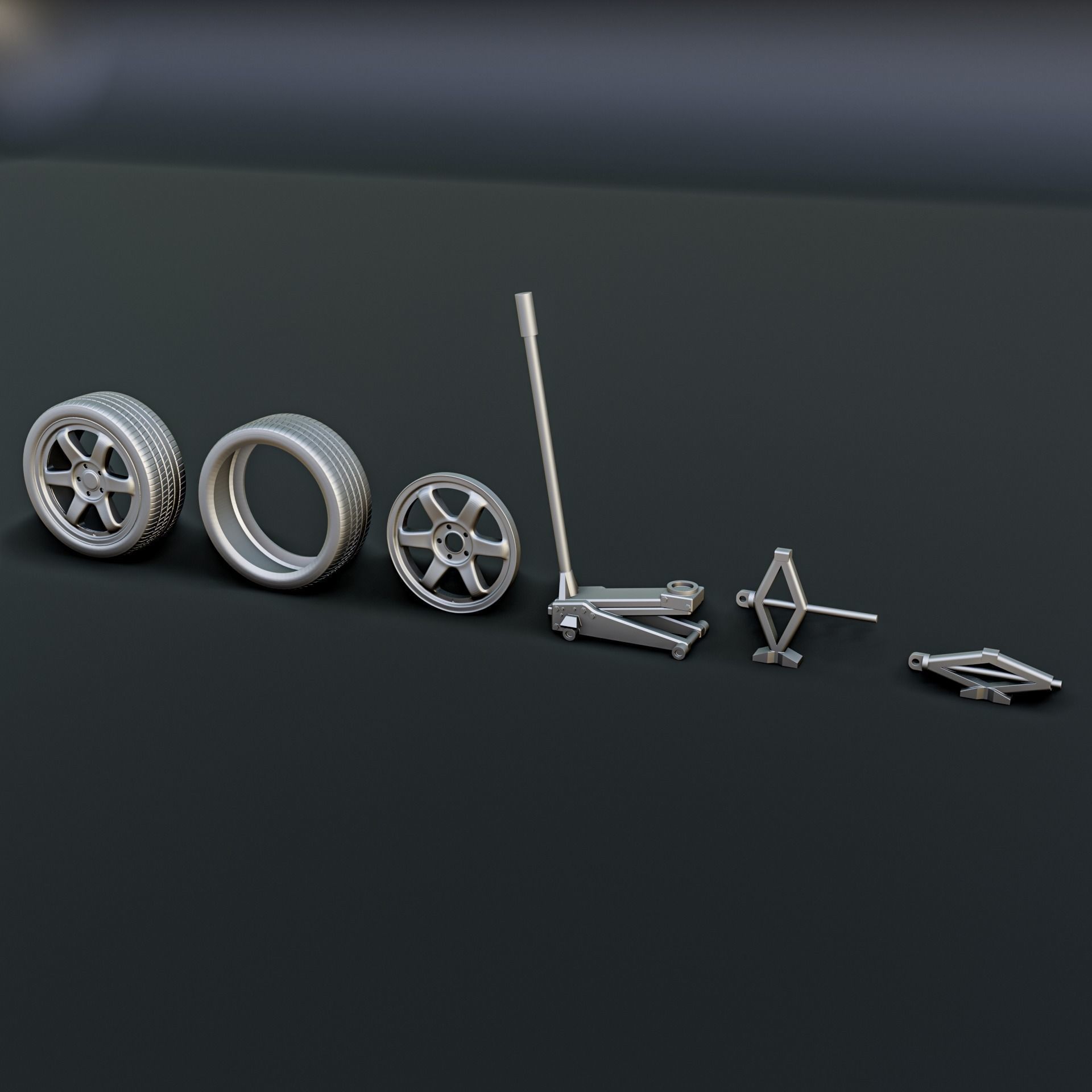 Car Mechanic Diorama Pack 3D print model_5