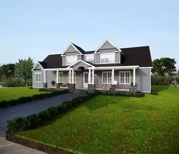 Classic Style Porch Family House