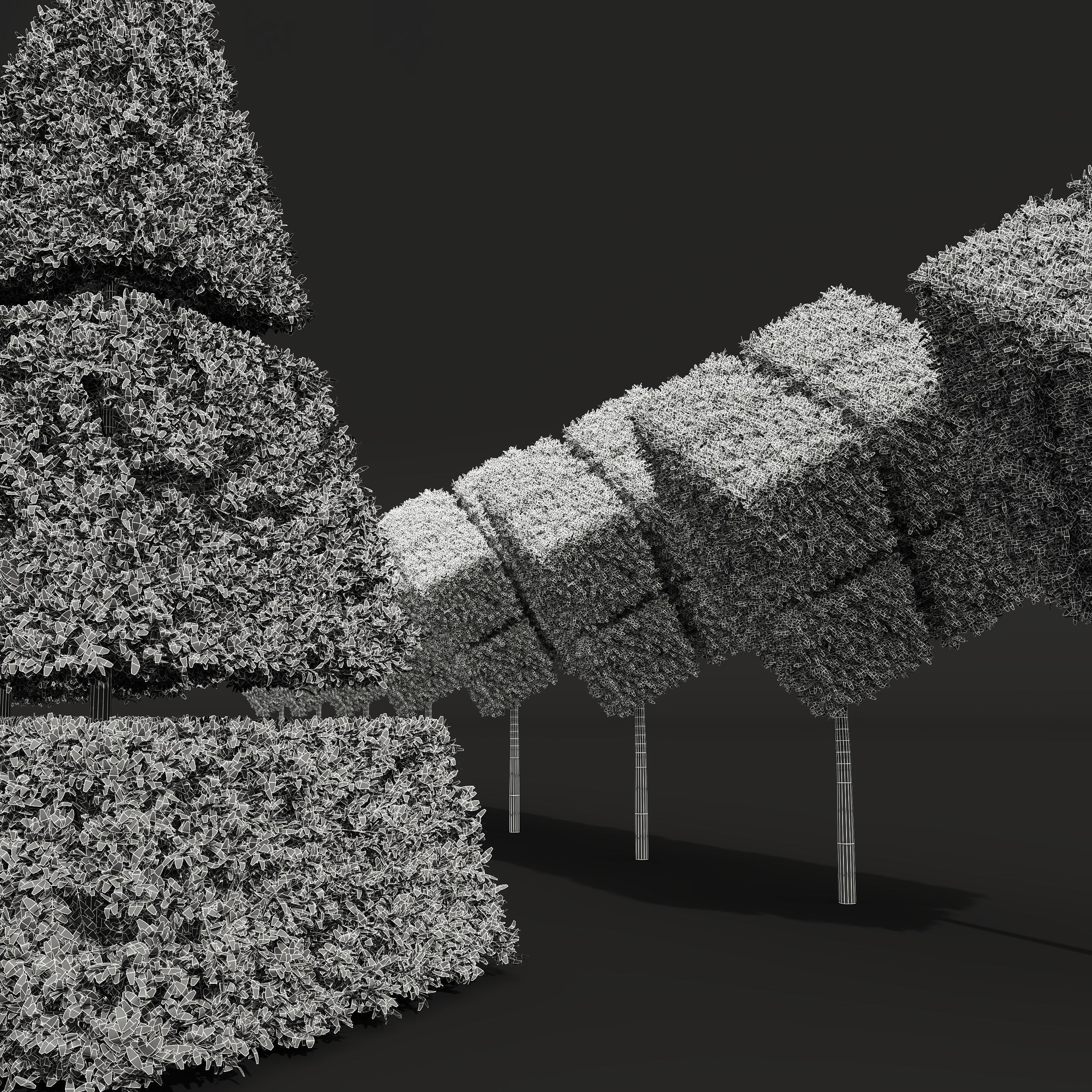 6 Different SETS of Bush SET VOL39 3D Model Collection_11