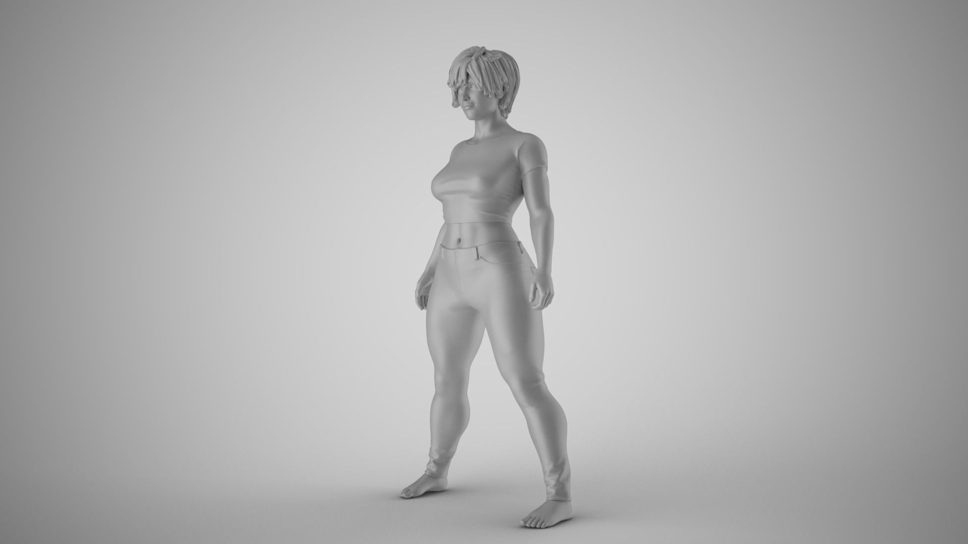 Bolt Upright Girl 3D print model_1