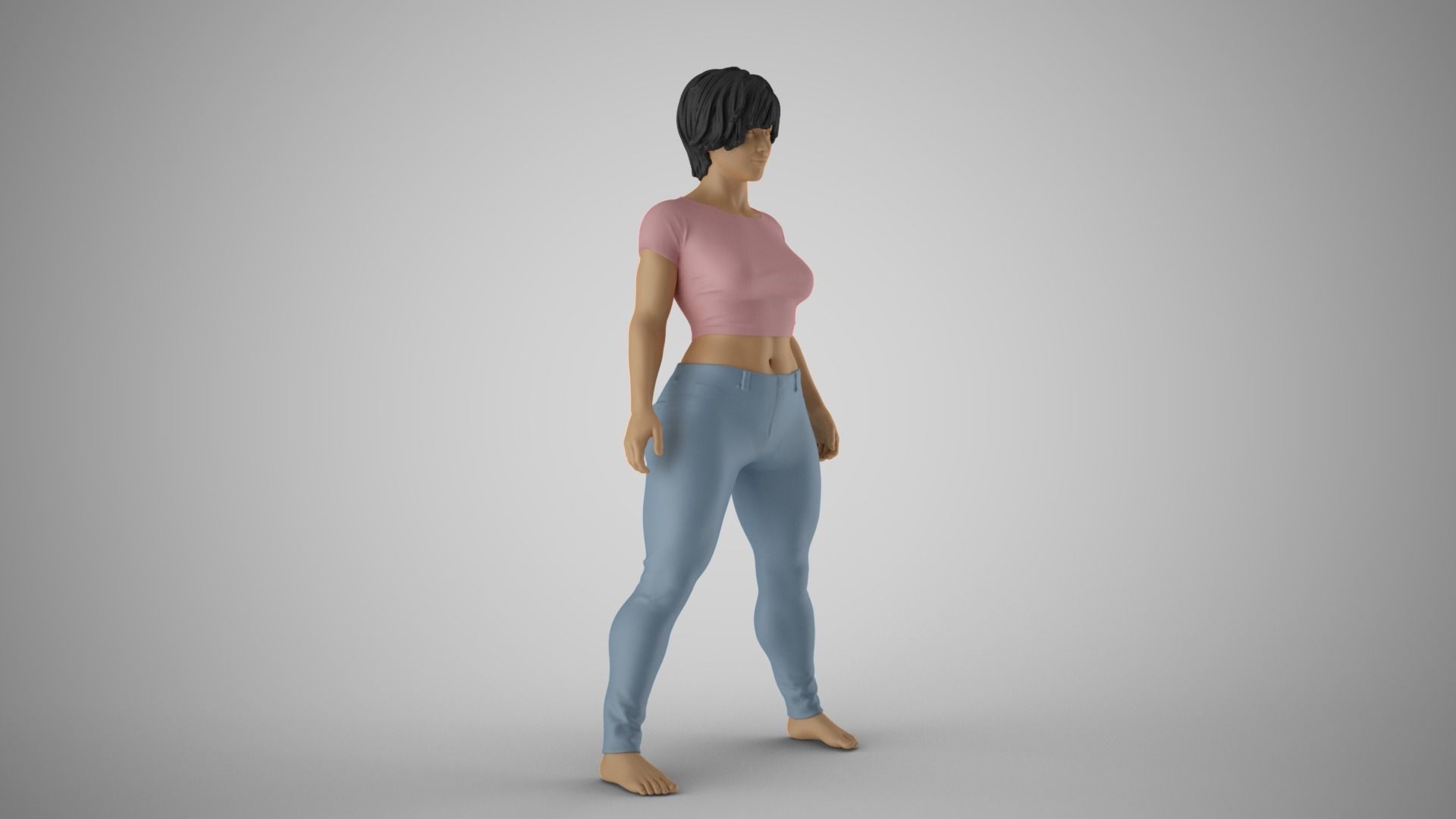 Bolt Upright Girl 3D print model_4