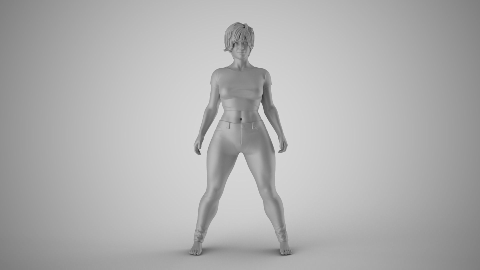 Bolt Upright Girl 3D print model_2