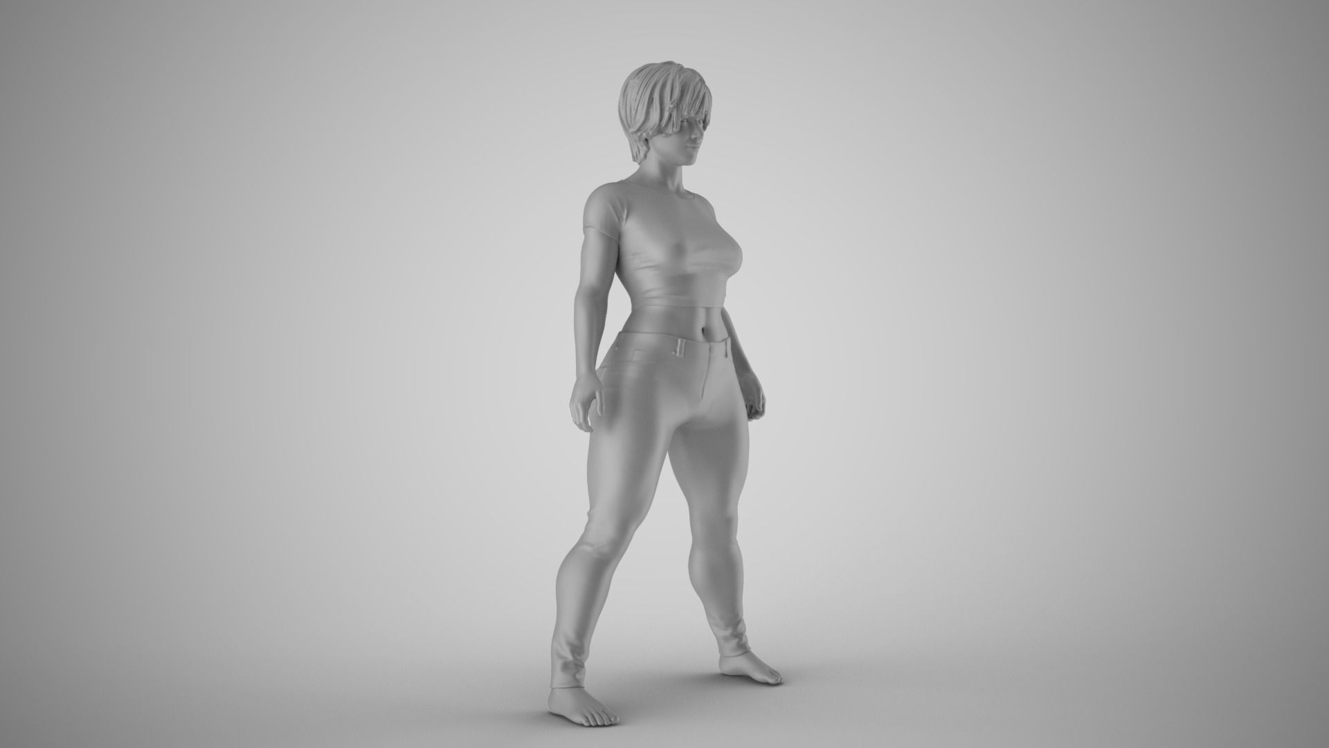 Bolt Upright Girl 3D print model_3
