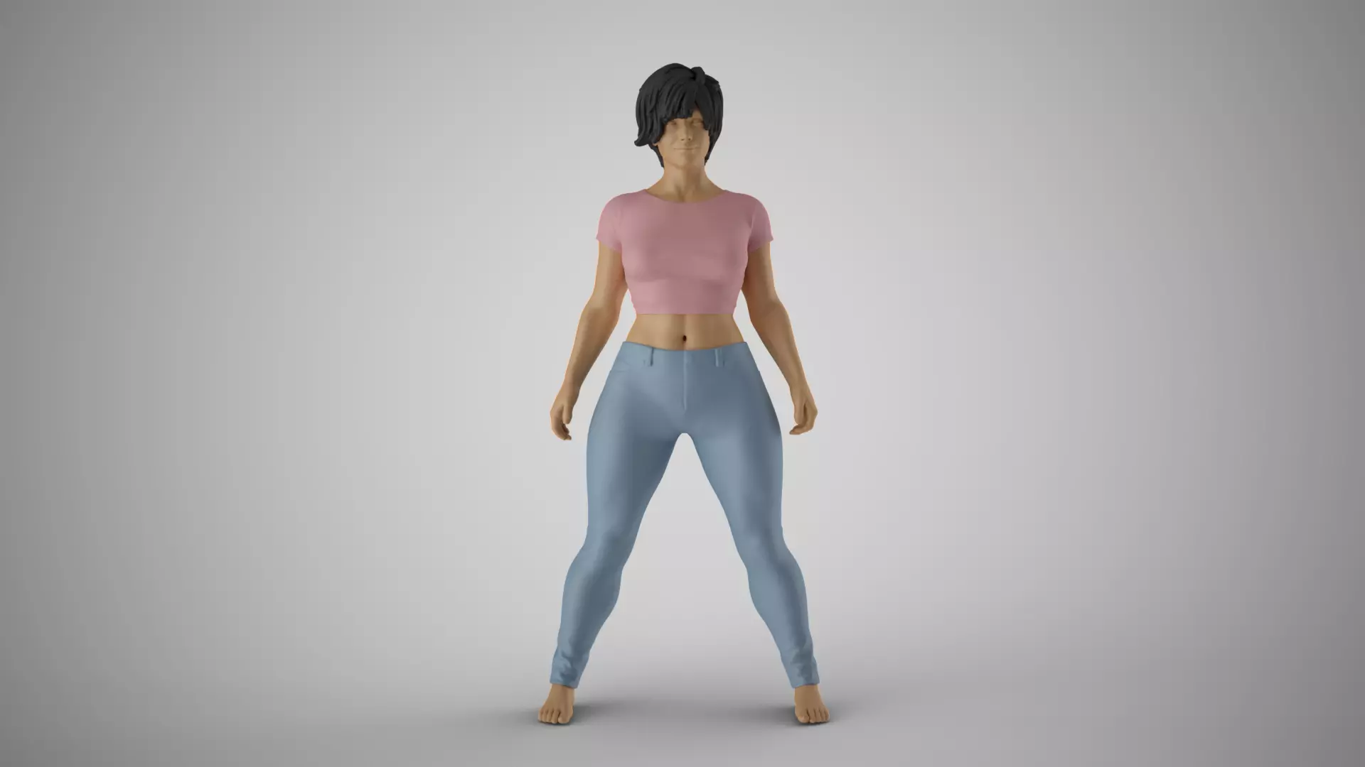 Bolt Upright Girl 3D print model_0