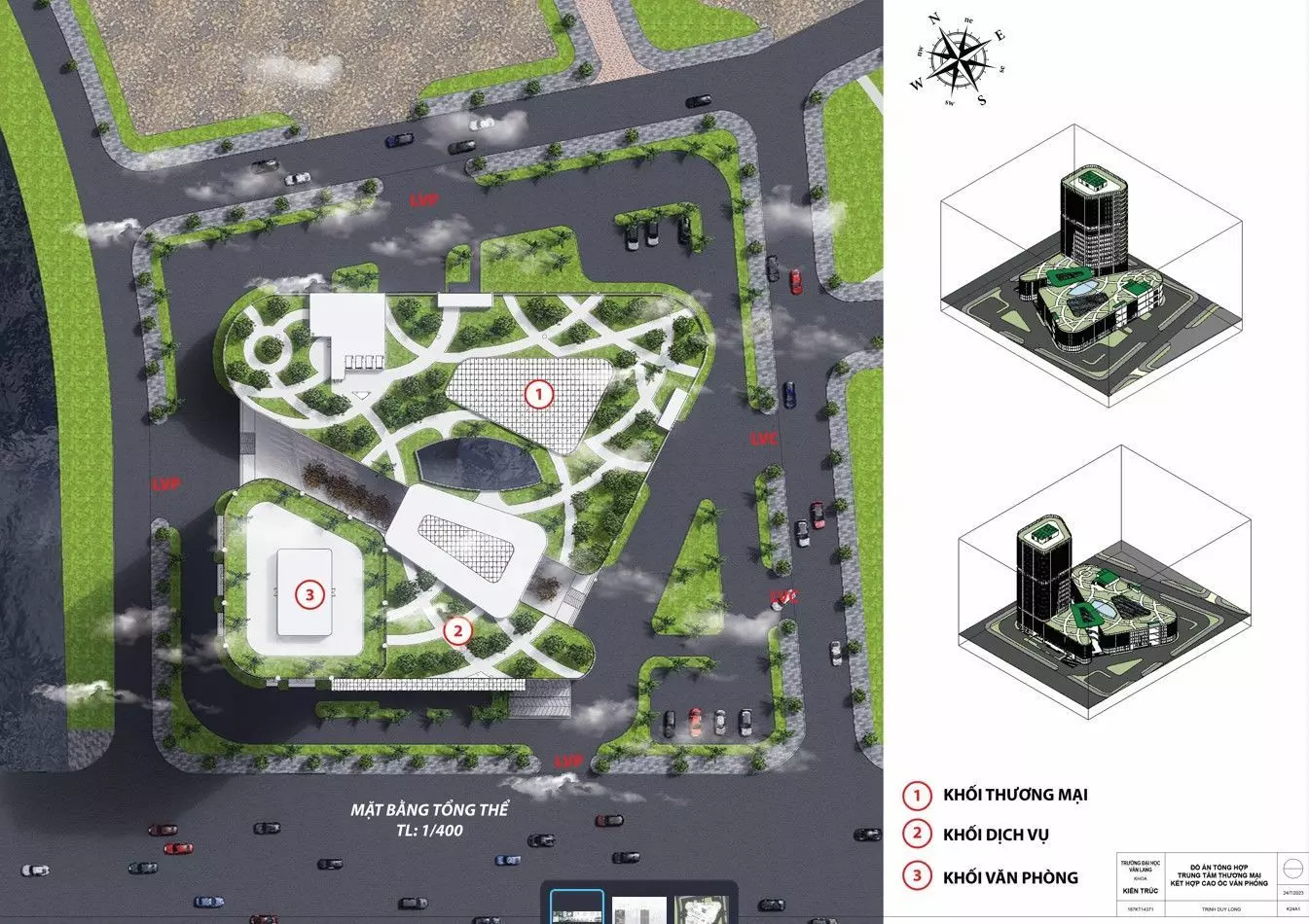 commercial center combined with office buildings 3D model_0